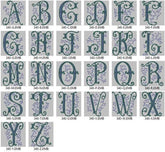 Elegant Swirl Alphabet Embroidery Pack – Sophisticated Monogram Letters with Decorative Flourishes - FineryEmbroidery